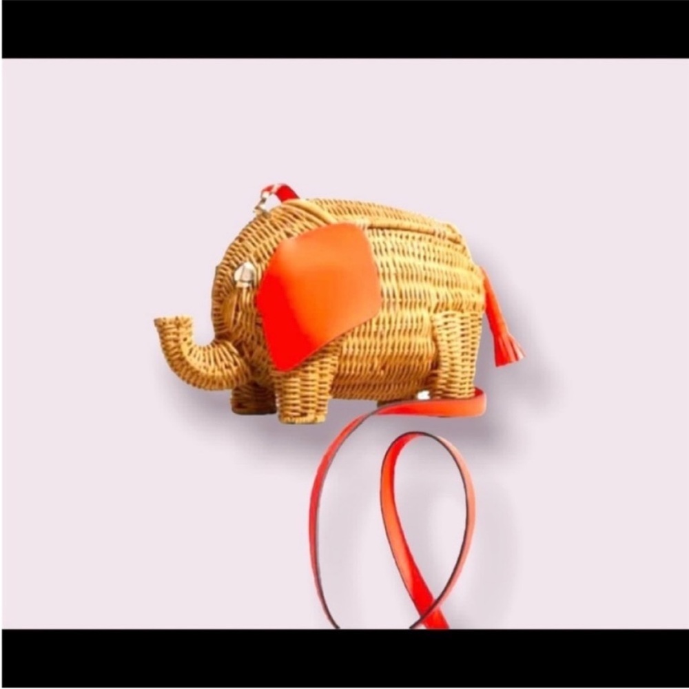 Kate Spade Purse Tiny Wicker Elephant Crossbody Bag New With Tags
